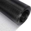 Rengue Black Hardware Cloth 1/ 2 Inch 48 in x 100 ft 19 Gauge, PVC Coating Wire Mesh Rolls Vinyl Coated Welded Chicken Wire Fencing for Poultry Netting Fencing Wire Fence, Black
