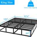 OSASET King Box Spring, 9 Inch Metal King Size Box Spring Only, Heavy Duty Metal Frame Mattress Foundation Support for 3000lbs, Easy Assembly, Noise Free, Non Slip