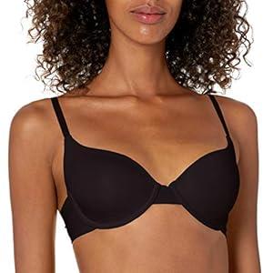 Undies.com Women's Classic Underwire Microfiber Adjustable T-Shirt Bra, Noir, 34C