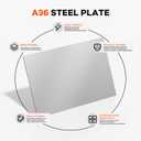 24" x 36" Thin A36 Steel Plate, Flexible Weldable Metal Sheet, Sturdy Steel Panel for Manufacturing, Parts Repair and Heavy Industrial Construction