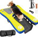 Inflatable Dog Pool Float Dock Platform for Dogs, Dog Pool Ramp Ladder with Non Slip Steps | Dog Floats Water Ramp for Boat, Inground Pool (for Small Dogs Up to 60 lbs)