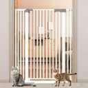 51'' Extra Tall Cat Gate for Doorways 30-40.9'' Wide, Climb Proof Pet Dog Gates for Kitten Dogs, Pressure Mounted No Drilling Cats Fence Barrier White