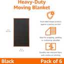 Amazon Basics Reinforced Tear-Resistant Moving Blankets, 72" x 40", Black, 6-Pack