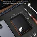 Airtag Wallet for Men, Bifold Full-Grain Leather Wallet for Apple Air Tag (1st & 2nd Generation), Men's Wallet with Airtag Holder, RFID Blocking, Cash Slots, ID Window
