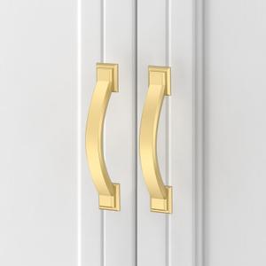 Asidrama 10 Pack 3 Inch(76mm) Brushed Gold Champagne Kitchen Cabinet Handles, Cabinet Pulls Kitchen Cabinet Hardware for Cupboard Drawer Pulls (3" Hole Center(76mm), Brushed Gold)
