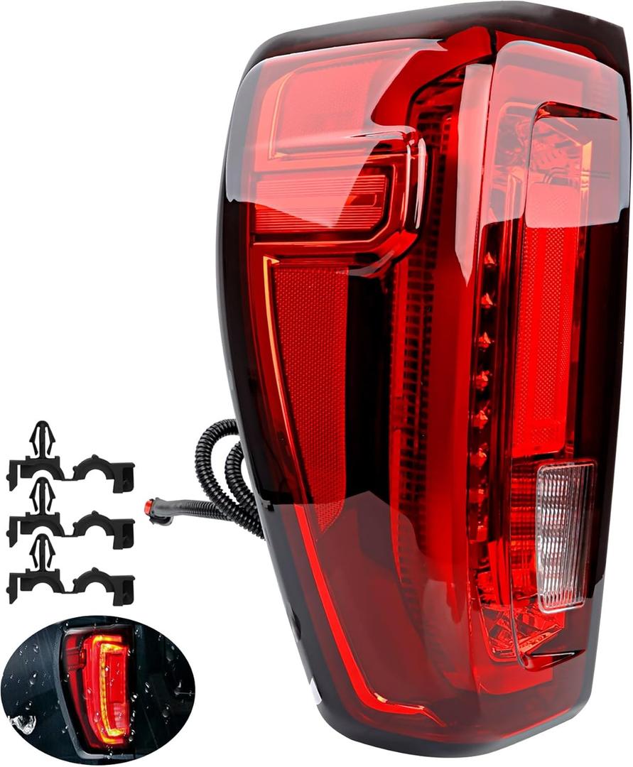 LED Tail Light Assembly Left Compatible with 20192024 GMC Sierra 1500 2500HD 3500HD (Denali) Driver Side Rear Brake, Reverse & Turn Signal Lamp, Replaces 84968740, 86820473