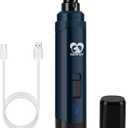 Casfuy Dog Nail Grinder Upgraded - Professional 2-Speed Whisper-Quiet Electric Pet Nail Trimmer Painless Paws Grooming & Smoothing for Dogs & Cats (Dark Blue)