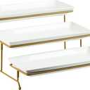 YHOSSEUN 3 Tier Serving Tray for Party, Tiered Serving Platters and Trays, 14 Inch Tiered Tray Stand, Dessert Stand, Serving Stand, Dessert Table Display Set with Collapsible Sturdier Metal Rack (14" x 15.74" x 9.17")