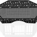 Dog Playpen Top Cover with Half Mesh Provide Shade Fits 36"w 24"h 6 Panels Regular Hexagonal Plastic Exercise Pet Pen, Breathable Dog Crate Puppy Play Pen Cover, Playpen Not Included(Black)