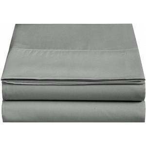 4U'LIFE Single Flat Bed Sheet, Ultra Soft & Comfortable Double Burshed Micrifiber, (Gray,Twin)