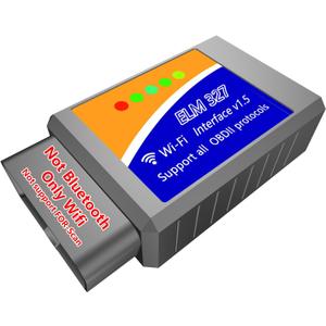 WiFi ELM327 OBD2 Adapter Scanner Reader for iOS iPhone and Android Phones OBD2 to WiFi OBD 2 ELM 327 Adapter Scanner Diagnostic Scan Tools OBDii ELM327 Interface Code Readers for Ford GM Chevy etc