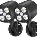 Motion Sensor Outdoor Lights, Battery Motion Sensor Light Outdoor, 6000K LED Spotlight Outdoor, 8W 600 LM Security Lights for Outside Garage and Yard, 2 Packs