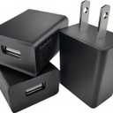 5V1A USB Charger Block for Wall Outlet (UL Certified, Black, 3pcs), 5W Power Adapter Plug for Cell Phones, Tablets, Earphones, Power Banks, Smart Wearables, Toys and More Electronic Gadgets, Black