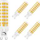 Dimmable G9 LED Bulb 8W, 75W G9 Halogen Bulb Equivalent, 780LM,120V, 3000K Warm White, 5-Pack