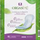Organyc 100% Certified Organic Cotton Pads Inside and Out for Incontinence, Certified Odor Control, Free from Perfumes, Dyes, Plastics, and Chemicals, Maximum, 64 Count