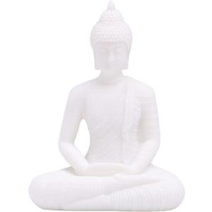 White Buddha Statue for Home Decor Small Meditation Indoor and Outdoor Decoration Garden, Yoga, Alter, Prayer Spiritual Living Figurine