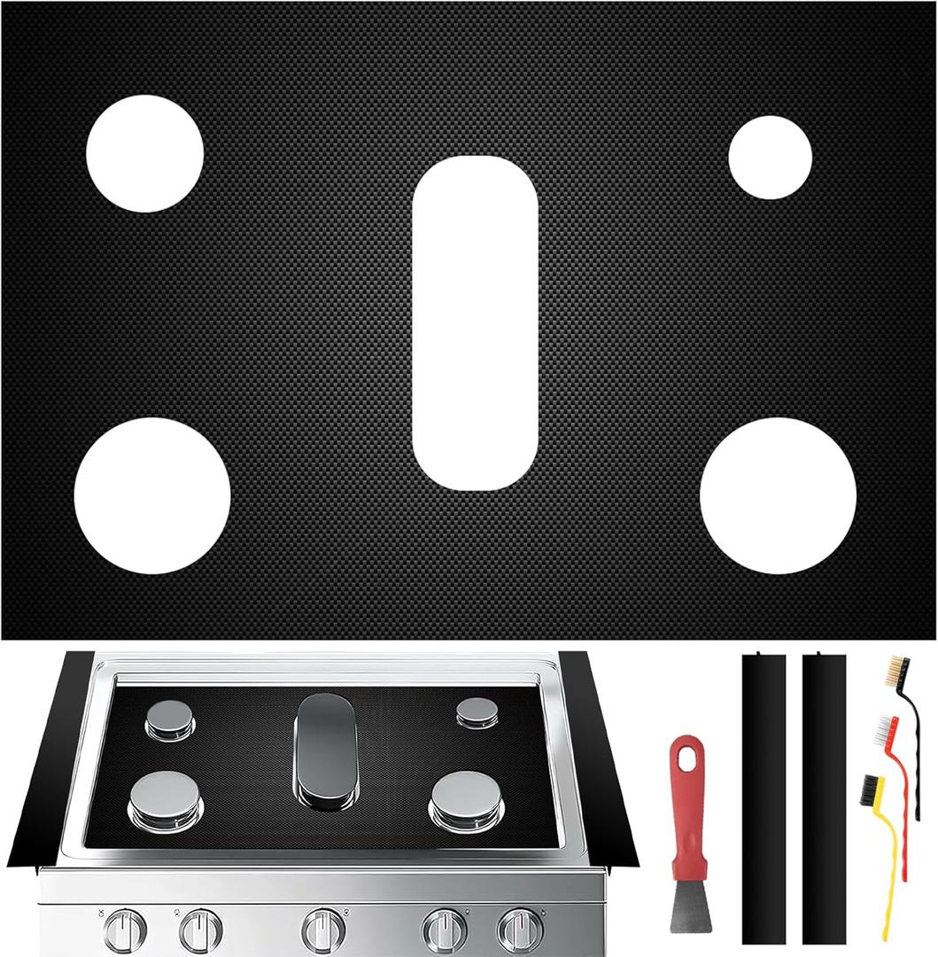 Stove Cover Gas Stove Top Burner Covers Protectors Replacement for Samsung Gas Range Stove Mat, Non-Stick Oven Liners Mat Gas Stove Burner Covers, Reusable Washable Keep Stove Clean Stove Guard