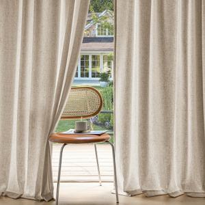 MIULEE Non-See-Through Privacy Linen Curtains 2 Panels, Light Filtering Window Curtains Farnhouse Textured Back Tab Semi Sheer Drapes for Bedroom Living Room, 52 x 72 Inches Long, Taupe