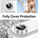Matekxy for iPhone 17 Air Camera Lens Protector Glitter - Cute Girly Metal Individual Bling Ring Cover for Women, 9H Anti-Scratch Tempered Glass with Aluminum Edging, Sliver Cloud White