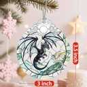 Christmas Ornament, Stained Glass Ornament, Christmas Ornaments for Tree, Hanging Ornaments for Home Decor & Xmas Decorations Holiday Decor, Gift Ideas, Perfect Holiday & Xmas Gifts - Fantasy Dragon