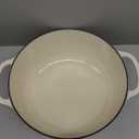 Lodge 7.5 Quart Enameled Cast Iron Dutch Oven with Lid  Dual Handles  Oven Safe up to 500 F or on Stovetop - Use to Marinate, Cook, Bake, Refrigerate and Serve  Oyster White