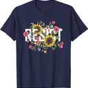 Resist Message Women Resistance Feminist Retro Vintage T-Shirt (Small, Navy)