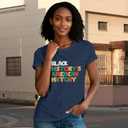 Black History Month Shirts for Women Africa American Tshirts Black Pride Tee Tops (Blue, XL)