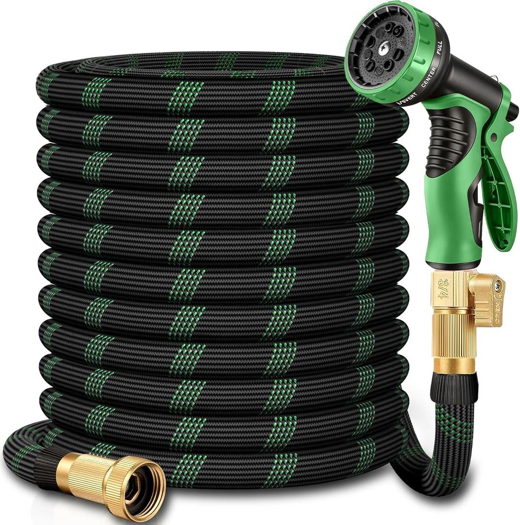 50 ft Garden Hose,2026 New Improved Lightweight All-Weather Water Hoses, Ultra Durable and Flexible Garden Hose with 10-Function Spray Nozzle, Leak-Free Connections Garden Hose for Yard, Lawn,Outdoor