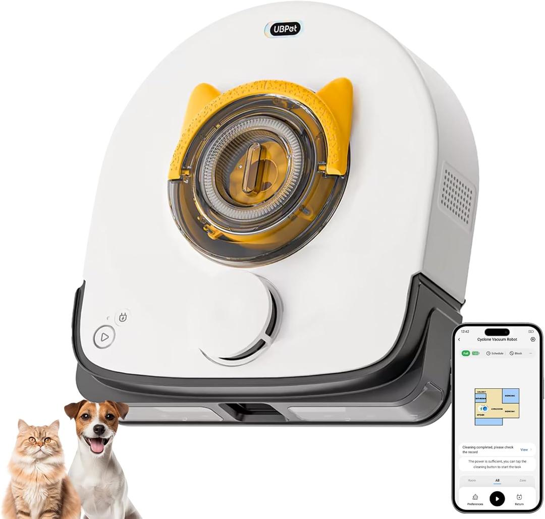 Robot Vacuum Cleaner, 22,000Pa Ultra-Strong Suction - Automatic Robot Vacuum for Pet Hair & Carpets, Tangle-Free Cleaning, Smart Mapping with LiDAR Navigation, App Controlled Vacuum Robot (V10)
