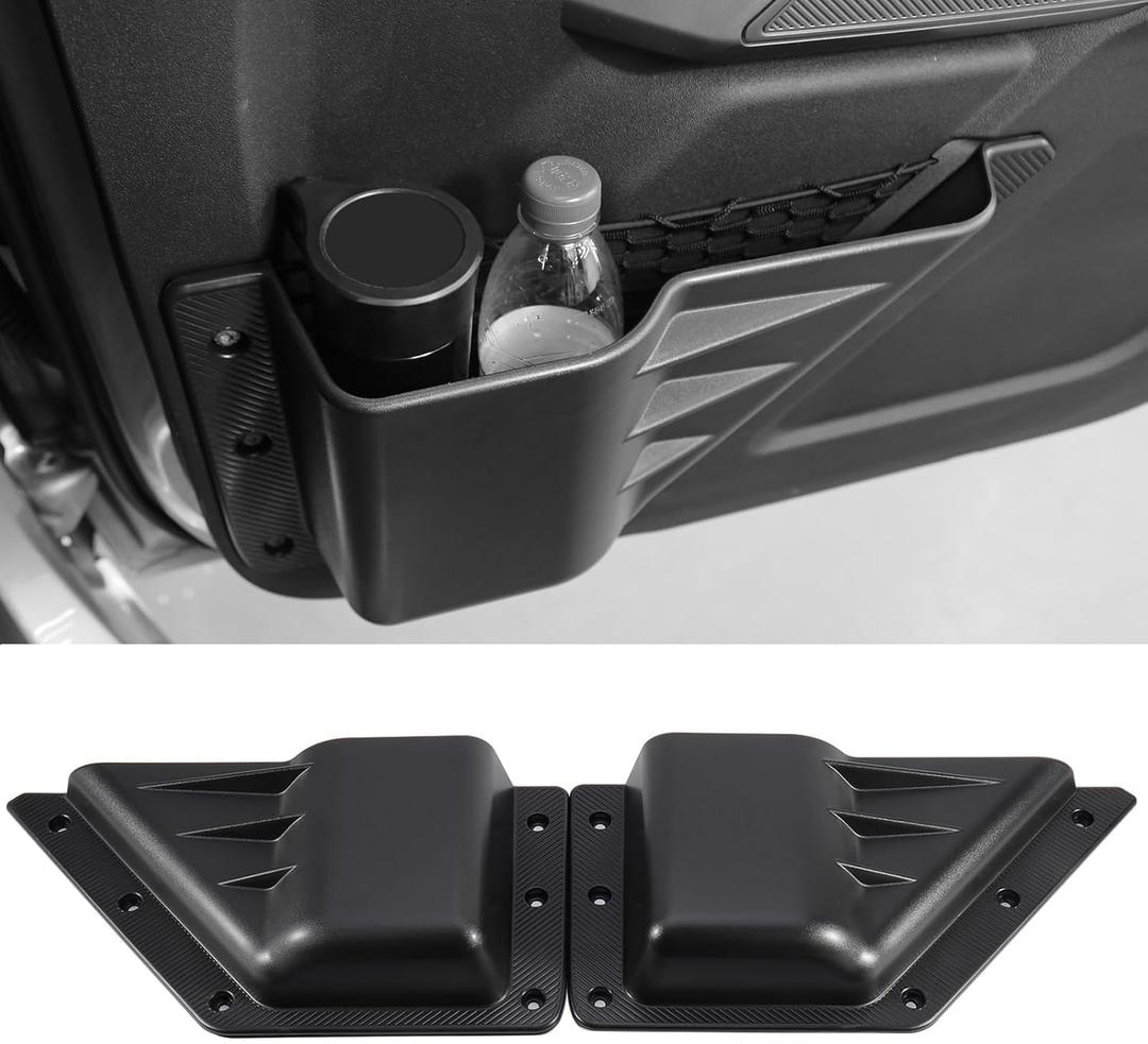 Front Door Cup Holder Storage Pocket for Ford Bronco 2025 2024 2023 2022 2021 Front Door Storage Pocket