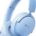 Picun NC60 Hybrid Active Noise Cancelling Headphones, Foldable Wireless Over Ear Bluetooth 5.4 Headphones, 80H Playtime, Transparency Mode, Stereo Bass, Custom EQ via App for Travel Home Lake Blue