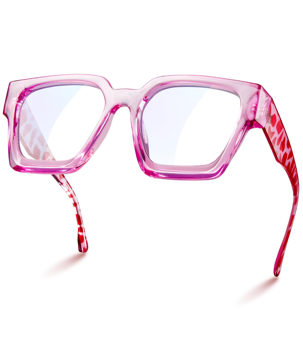 livho Oversized up to 99% Blue Light Blocking Glasses for Woman - Rectangle Fashion Glasses for Computer, Chic Preppy Frame