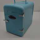 Frigidaire Retro Mini Personal Fridge Cooler, Holds up to 9 Cans, Portable for Car, Office, Bedroom, Dorm Room, or Cabin, Includes 110V AC and 12V DC cords - 11.8"D x 7.1"W x 10.1"H, Blue