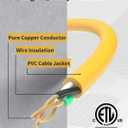 100Ft 12/3 Outdoor Extension Cord with 3-Outlets, Heavy Duty 12 Gauge 3 Prong Extension Cord Waterproof with Lighted end, 15A 12AWG 1875W SJTW, ETL Listed - Great for Garage, Garden and Home, Yellow
