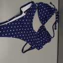 WDIRARA Women's Polka Dots Bikini Set Halter Triangle Swimsuit 2 Piece Bathing Suit (S)