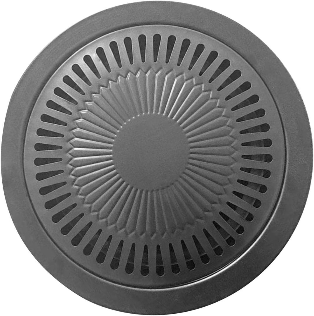 Haofy Korean BBQ Grill Pan Iron Easy to Anti Stick Round Stovetop Barbecue Grill Pan for Home Indoor Outdoor Cooking, Haofypmgriu3s8n