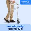 Medline Heavy-Duty Bariatric Folding Walker with 5 Wheels and Durable Handles, 500 lb. Weight Capacity