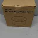 1 Gallon Large Dog Water Bowl No Spill,Anti Digging Lid & Rubber Bottom Spill Proof Dog Bowl, Anti Splash Mess Dripless Slow Drinking Stainless Steel Water for Sloppy Messy Drinkers Car (Gray)