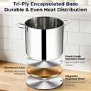 E-far Large Stainless Steel Stock Pot with Lid, 24QT Induction Cooking Pot, 24 Quarts