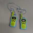 Amazon Basics Kids Walkie Talkie Set, Range Extending Set of 2, for Camping or Birthday Toys, Green and Blue