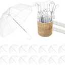 15-Pack Wedding Umbrellas, Windproof Bulk with Thank You Tags, Large Dome Guest Favors for Wedding Party & Outdoor Photography