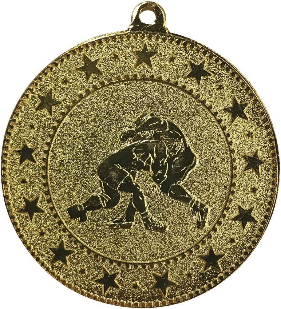Express Medals Various 10 Pack Styles of Wrestling Award Medals with Neck Ribbons Trophy Award Prize Gift (Design 18)