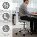 FIRAVOE Drafting Stool (Height Adjustable Office Chair with Footrest 19.5"-26.6")(Drum Stool with Back) Space Saving Tattoo Chair (Gray)