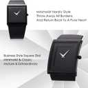 SIBOSUN Mens Watch Men's Square Watches for Men Fashion Minimalist Quartz Wrist Watch Leather Strap Business Casual Wrist Watch Analog