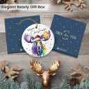 4 x Colorful Moose Christmas Ornaments 2025 - Animal Lovers Gifts for Women and Men, Unique Moose Gifts, Christmas Tree Deer Decor