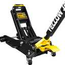YELLOW JACKET Floor Jack 3 Ton Full Aluminum Ultra Lightweight Low Profile Hydraulic Racing Car Jack with Dual Pumps Quick Lift and Foot Pedal for Auto Repair, 6600 lbs Capacity