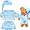 Civaner Stripe Bear Clothes Stuffed Animal Clothes 12 -16 Inch Build a Lovely Stuffed Animal Costumes and Accessories Fit, Bear is Not Included(Blue)