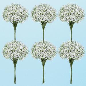 60 Pcs Babys Breath Artificial Flowers, Baby Breath Flowers Artificial Bulk, Real Touch Baby’s Breath Babies Breath Long Stems, Fake White Gypsophila For Bonquet Vase Wedding Decor Flower Arrangement