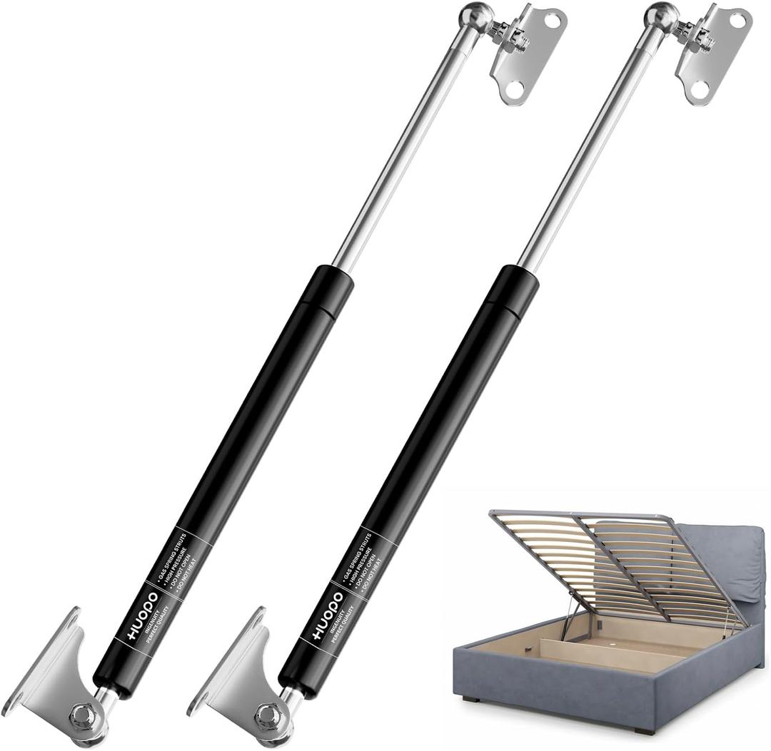 HUOPO 13 inch Gas Struts for Heavy Lid, 10lb/44N Lift Support Strut for RV Bed, Boat Hatch, Cabinet Door, Tool Box, Outdoor Window, Heavy Duty Shocks Spring with Mounting Brackets, 2 Pcs