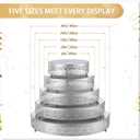 Wenqik 5 Pcs Metal Silver Cake Stand 16/14/12/10/8 Inch Round Cake Holder Display for Dessert Table Cookies Fruit Serving Tray Cupcake Pastry Riser for Wedding Birthday Party and Events
